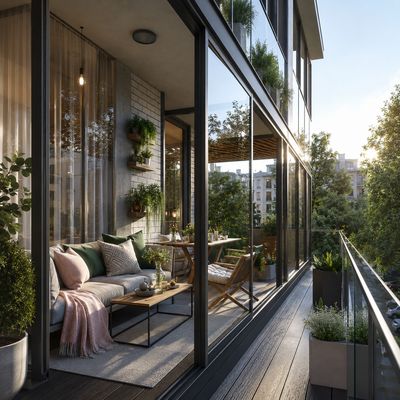energibesparelser av innglasset balkong
