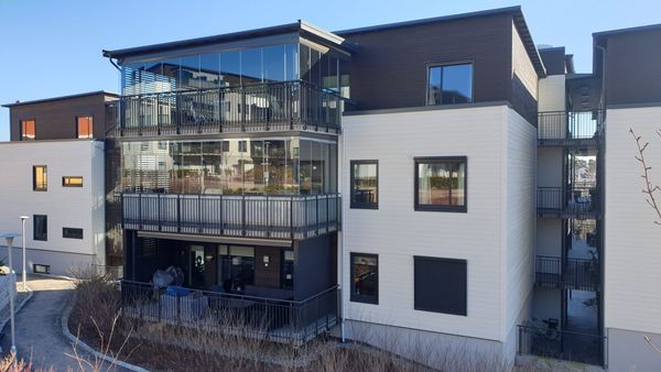 Innglasset balkong i Fredrikstad